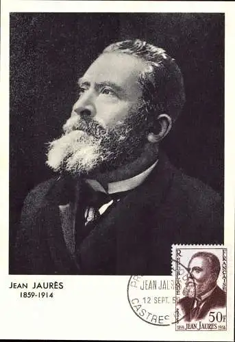 602542 | Frankreich, Maximumkarte, Sonderstempel, des sozialistischen Politikers Jean Jaures, Arbeiterbewegung | Paris