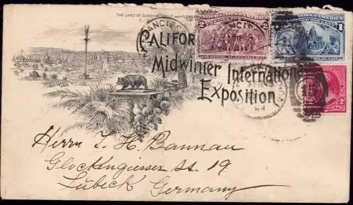 602548 | Dekorativer Brief,1894, der California Midwinter International Exposition, San Francisco, Weltausstellung  | -,