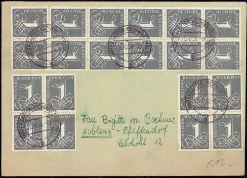 600151 | Portogerechter Brief mit einer Mehrfachfrankatur von 20 x 1 Pfg  | Hinterzarten (W - 7824), -,