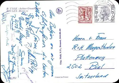 600219 | Grußkarte der Schweizer Schützen mit vielen Unterschriften, tireurs d'élite, tiratori, marksmen | Biel (CH 3981