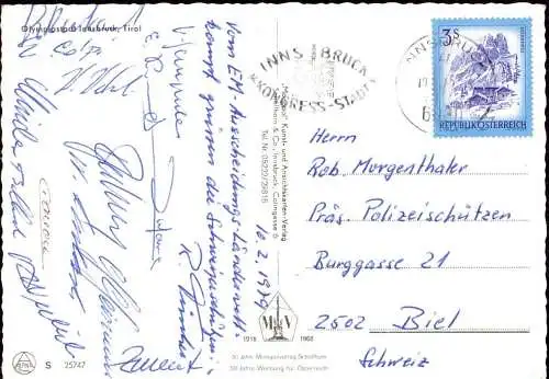 600222 | Grußkarte der Schweizer Schützen mit vielen Unterschriften, tireurs d'élite, tiratori, marksmen  | Biel (CH - 3