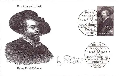 600264 | Ersttagsbrief Mi 936, Rubens, Malerei, Kunst, mit Unterschrift des Enwerfers Stelzer  |