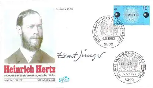 600266 | Ersttagsbrief, FDC Mi 1176, Physik, Heinrich Herz mit Unterschrift des Enwerfers Jünger  | -, -,