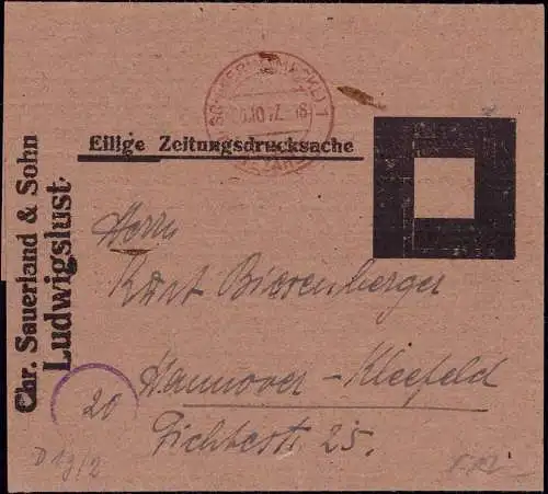 600338 | Streifband, Zeitungsdrucksache mit Gebühr Bezahlt aus Mecklenburg  | Schwerin (O - 2750), -,