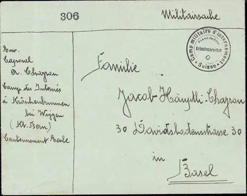 600466 | Militärsache, Kriegsgefangenenpost POW, Interniertenpost | Kröschenbrunnen (CH 6199 Schweiz), Wiggen (CH 6192 S