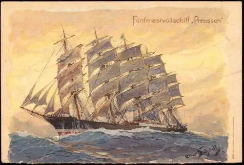 600516 | Künstlerkarte, Werbung der Schokoladenfabrik Hauswaldt, Segelschiff  | Magdeburg (O - 3010), -,