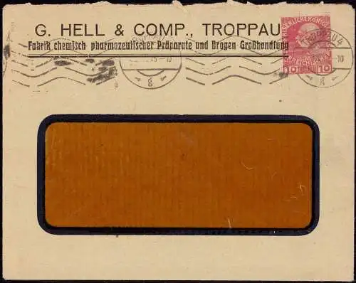 600524 | Privatganzsache der Firma Hell & Comp, Pharmazie, Medizin, Chemie, Opava, Sudeten | Troppau