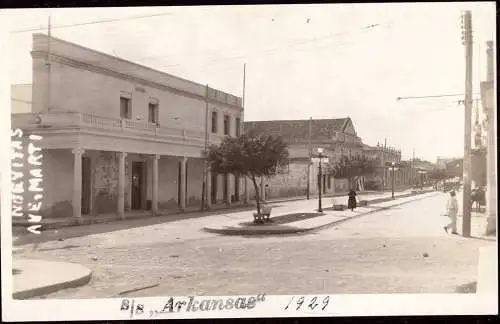 600621 | Postcard of Nuevitas, Cuba. Visit of the SS Arkansas 1929  | -, -,