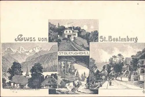 600644 | Lithographie, Ansichtskarten Vorläufer Entwurf E. Lauterburg, Bern, (Erh 3)  | Beatenberg (CH - 3803 Schweiz),