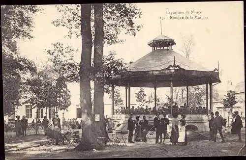600658 | Kiosk de Musique, carte de Exposition de  | Nancy;Meurthe-et-Moselle (F 54000 Frankreich), -,