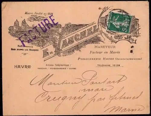 600782 | Enveloppe décorative de l'entreprise E. Vauchel, Publicité | Boulogne sur Mer;Pas-de-Calais (F 62200 Frankreich