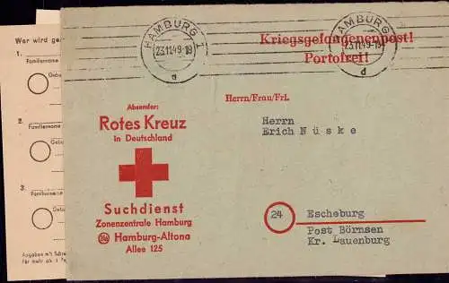 600796 | Kriegsgefangenenpost POW, Rotes Kreuz, Suchdienst, Brief kompletter Inhalt, keine Rundfunk Durchsage | Hamburg