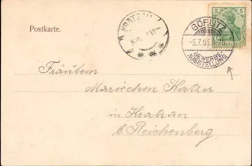 600837 | Postkarte mit dem klassischen Sonderstempel von der Gewerbeausstellung 1906 | Görlitz (O 8900)