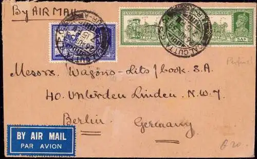 600893 | Brief mit Perfin Thomas Cook & Sons, Calcutta, India, Indien  |