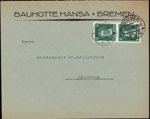 600923 | Architektur, dekorativer Brief der Bauhütte Hansa | Bremen (W 2800)