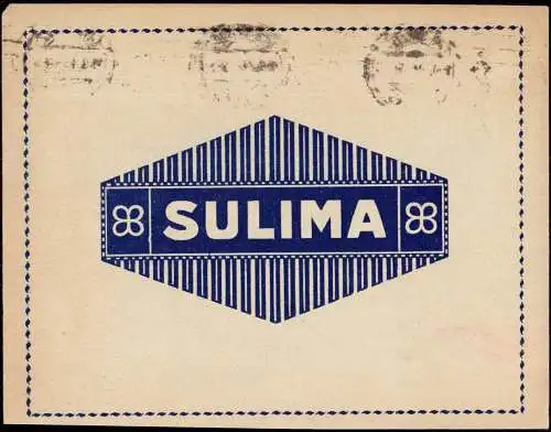 600933 | Dekoratives Firmenlogo der Sulima Zigarettenfabrik, Tabak  | Dresden (O - 8010), -,