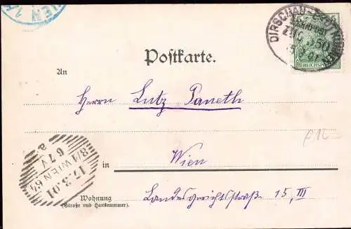 600942 | Ostpreussen, Postkarte Bahnpost nach Wien  | Königsberg, Dirschau, Eydtkuhnen