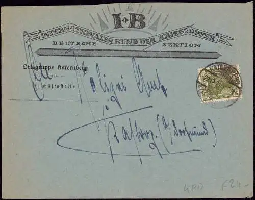 600958 | Brief des internationalen Bund der Kriegsopfer, KPD, Arbeiterbewegung  | Katernberg  ; Essen (W - 4300), -,