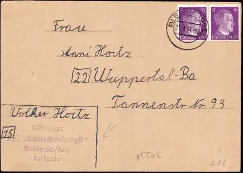 600973 | Brief aus dem KLV Lager Schneckenhengst  | Bleicherode (O - 5502), -,