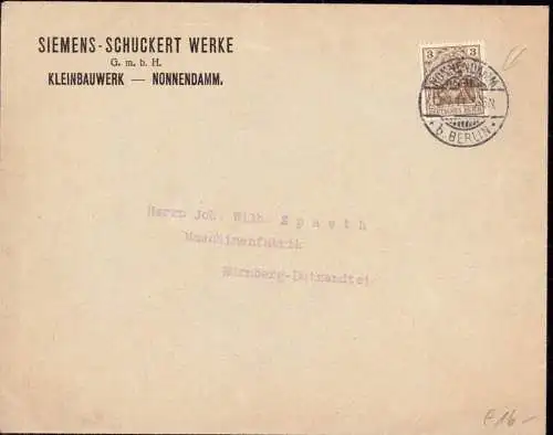 600984 | Brief der Siemens - Schuckert Werke, Kleinbauwerk Nonnendamm mit Firmenlochung Perfin  | Spandau; Berlin