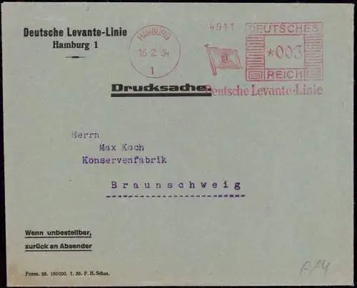 600988 | Brief der deutschen Levante Linie, Schiffspost | Hamburg (W 2000)