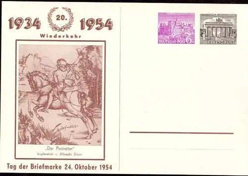 601023 | Privatganzsache zum Tag der Briefmarke, Dürer Post | Berlin (W 1000)