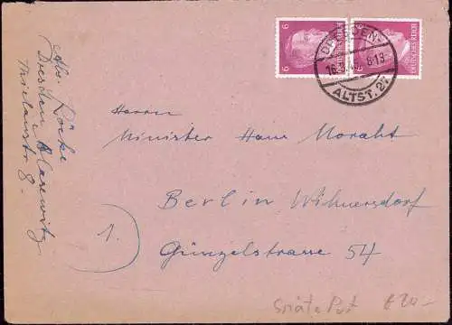601026 | 1945 Ende Des Krieges, Brief vom 16.3.1945  | Dresden (O - 8010), -,