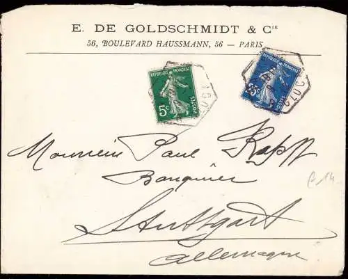 601037 | Judaica, Brief der Firma De Goldschmidt & Cie. | Paris;Seine (F 75001 Frankreich)