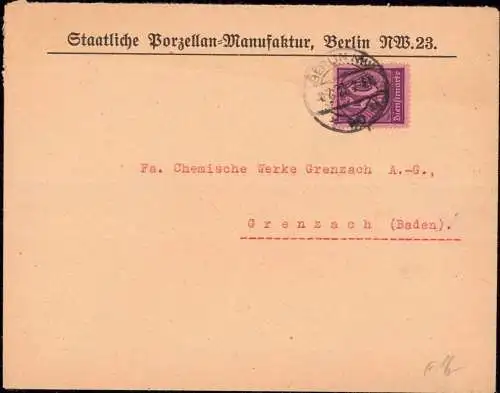 601052 | Dienstbrief der Staatlichen Porzellan Manufaktur, KPM  | Berlin (W - 1000), -,