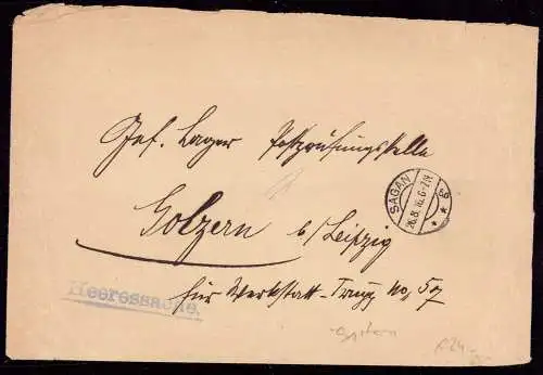 601056 | Kriegsgefangene POW, interner Dienstbrief der Postprüfungsstellen, Zensur | Golzern,  Sagan,  (Kreis Sprottau)