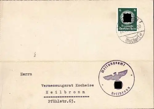 601061 | Dienstpostkarte des Messungsamt, Vermessung  | Heilbronn (W - 7100), -,