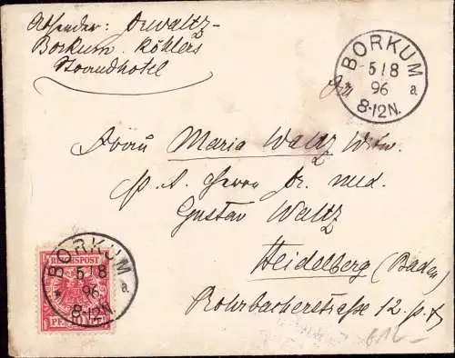 601137 | Krone Adler, sauberer Brief aus  | Borkum (W - 2972), -,