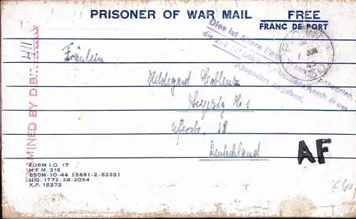 601138 | Kriegsgefangenenpost POW, von der Zensur zurückgehaltener Brief aus Ottawa, Kanada, Canada  |