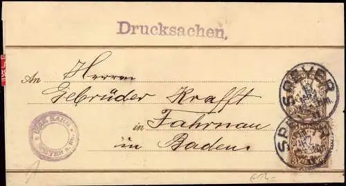 601146 | Judaica, Streifband, Absender Jüdischer Kaufmann Isak Kahn nach Fahrnau | Speyer (W 6720), Schopfheim (W 7860)