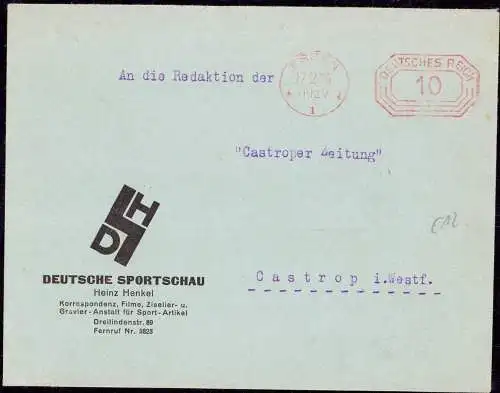 601162 | Brief der Zeitschrift "Deutsche Sportschau" Zeitung, Sport, Film  | Essen (W - 4300), -,
