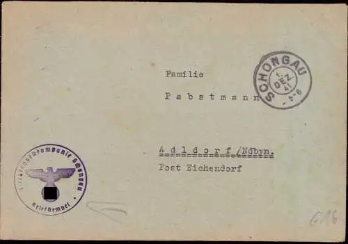 601214 | Bayern, Nachverwendeter Stempel, Fliegerhorst  | Schongau (W - 8920), -,
