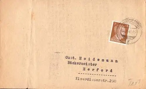 601239 | Rundschreiben der Bäckerinnung zur Versorgungslage, Brot, Nahrung  | Herford (W - 4900), -,