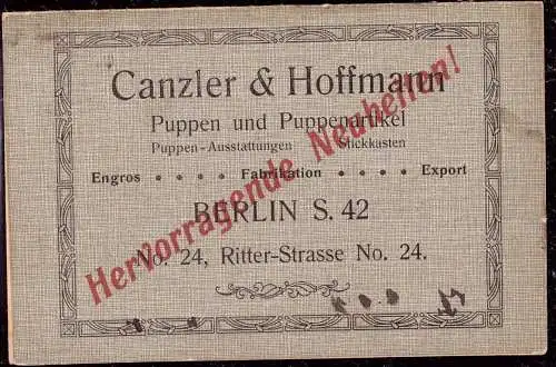 601403 | Klappkarte Canzler & Hoffmann, Puppen, Puppenartikel, Ritterstrasse | Kreuzberg; Friedrichshain, Berlin