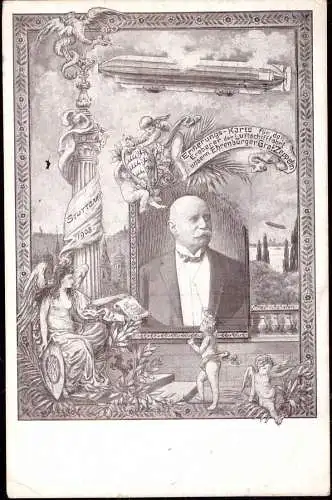 601450 | 1908, dekorative Erinnerungskarte an unseren Ehrenbürger Graf Zeppelin  | Stuttgart (W - 7000), -,