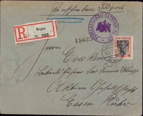 601474 | seltener Feldpost Brief per Einschreiben  | Solgne;Moselle (F 57420 Frankreich), -,