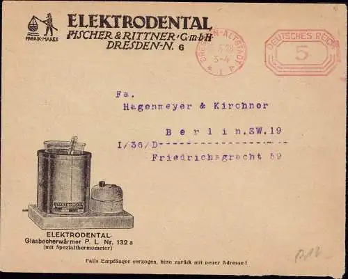 601588 | Brief mit Werbung der Firma Elektrodental, Fischer & Rittner, Medizin, Glas, Zahnarzt, Dental  | Dresden (O - 8
