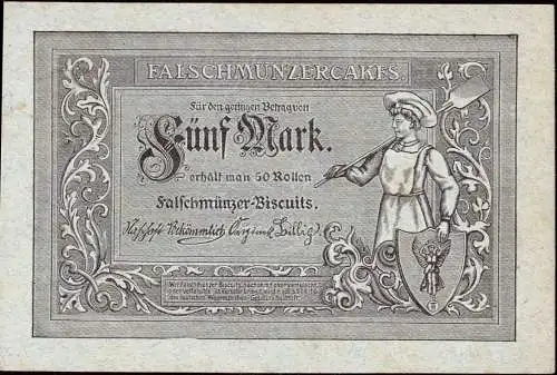 601650 | Werbung der Firma Trüller, Geldschein, Falschmünzer Cakes, Bäcker, Firmenlochung, Perfin,  | Celle (W - 3100),