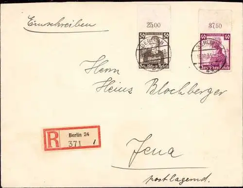 601819 | Volkstrachten, die Höchstwerte des Satzes mit Oberrand auf Brief  | Berlin (W - 1000), -,