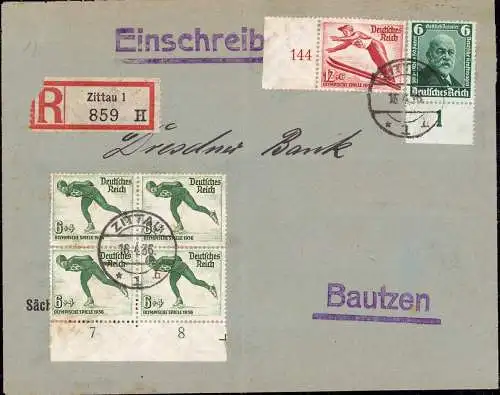 601824 | Brief mit Bogenrand, Olympiade, Dresdener Bank  | Zittau 1 (O - 8800), -,