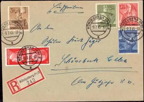 601843 | Brief mit Buntfrankatur Arbeitsdienst (RAD)  | Königsberg (Königsberg OP), -,
