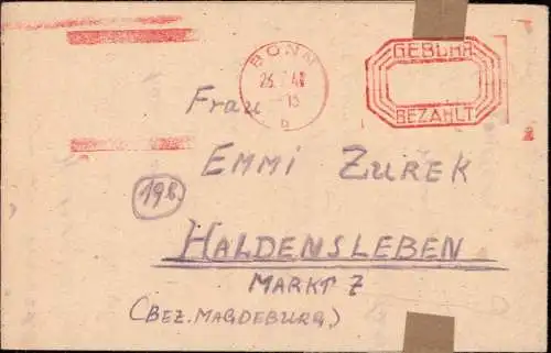 601862 | Freistempe,l Gebühr Bezahlt, Kriegsgefangenenpost POW, Interniertenpost, Staumühle, Zensur Bonn | Paderborn (W
