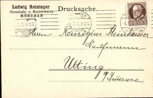 601874 | Postkarte Schokoladen und Zuckerwaren, Ludwig Reininger | München (W 8000)