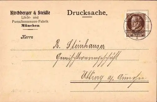601878 | Postkarte der Firma Likör und Punschessenzen Fabrik Kirchberger & Steidle, Alkohol  | München (W - 8000), -,