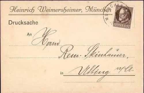 601881 | Postkarte der Firma Heinrich Weimersheimer  | München (W - 8000), -,