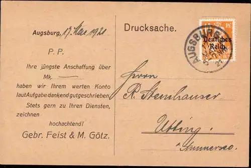 601885 | Postkarte der Firma Gebr. Feist und M. Götz, Judaica  | Augsburg (W - 8900), -,